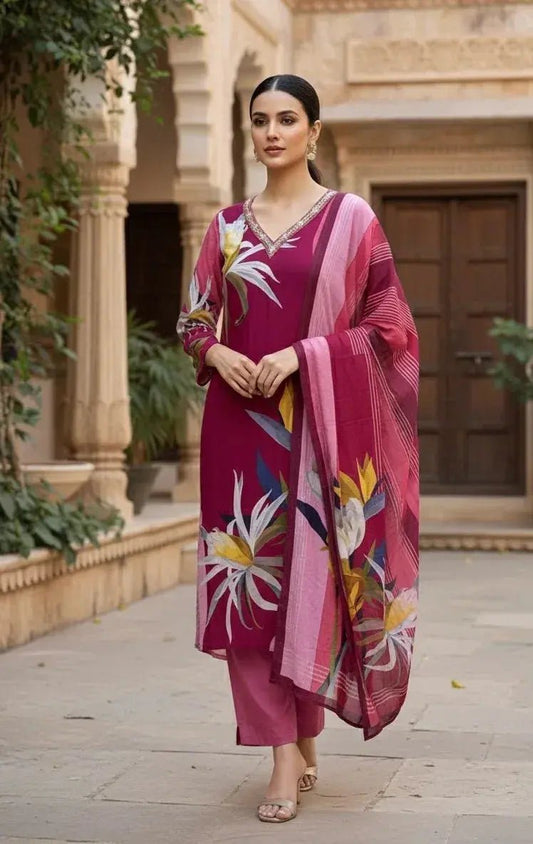 Pink Floral Print Dress - SOL BY SMITHA