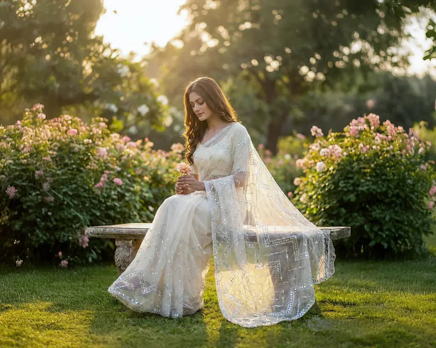 White Sarees in Dubai – Classic & Elegant Styles - SOL BY SMITHA-81