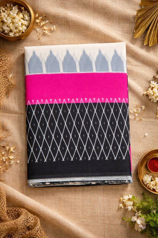 Jaipur cotton with zig zag print saree