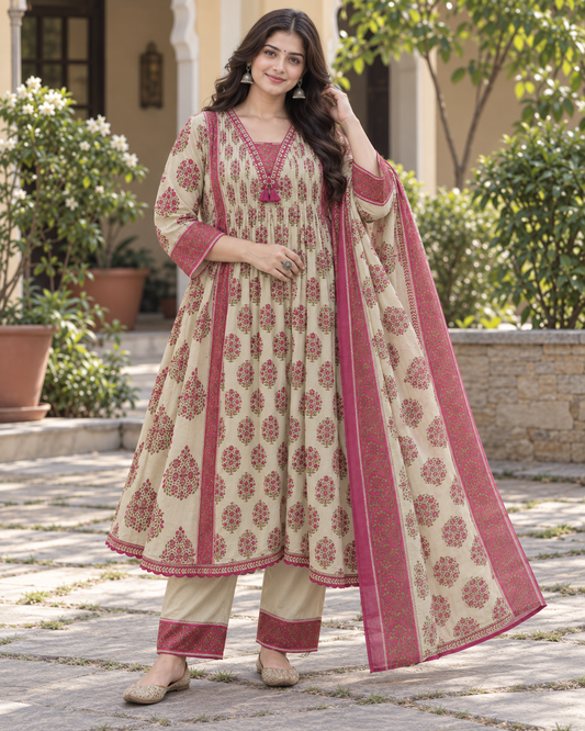 Women’s Printed Cotton 3-Piece Salwar Suit Set