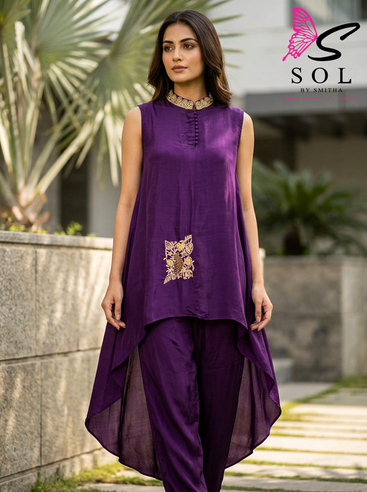 Pure Crepe Coord Set With Inner