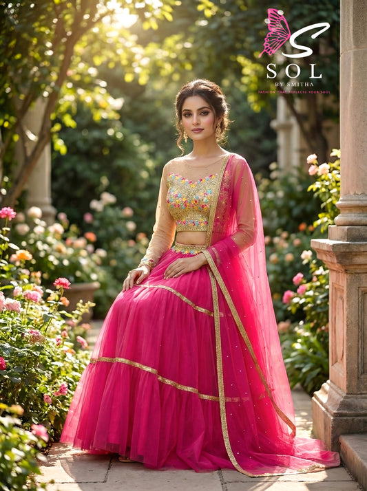 Pink color Lehenga