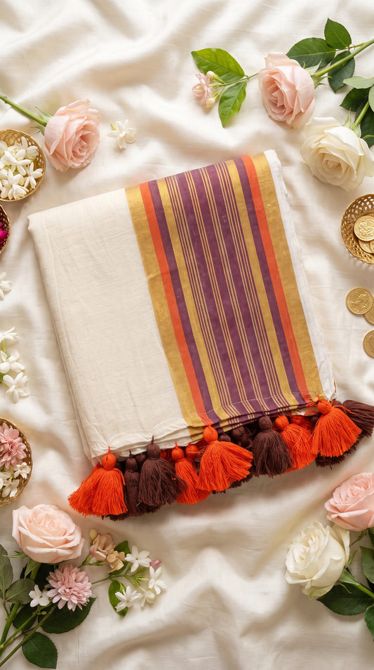 Premium 120 Count Mul Cotton Saree with Blouse Piece