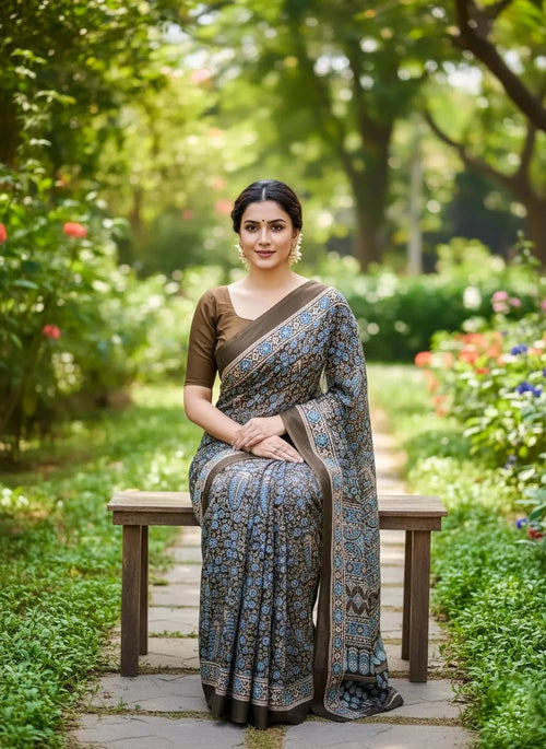Ajrak Modal Saree - SOL BY SMITHA