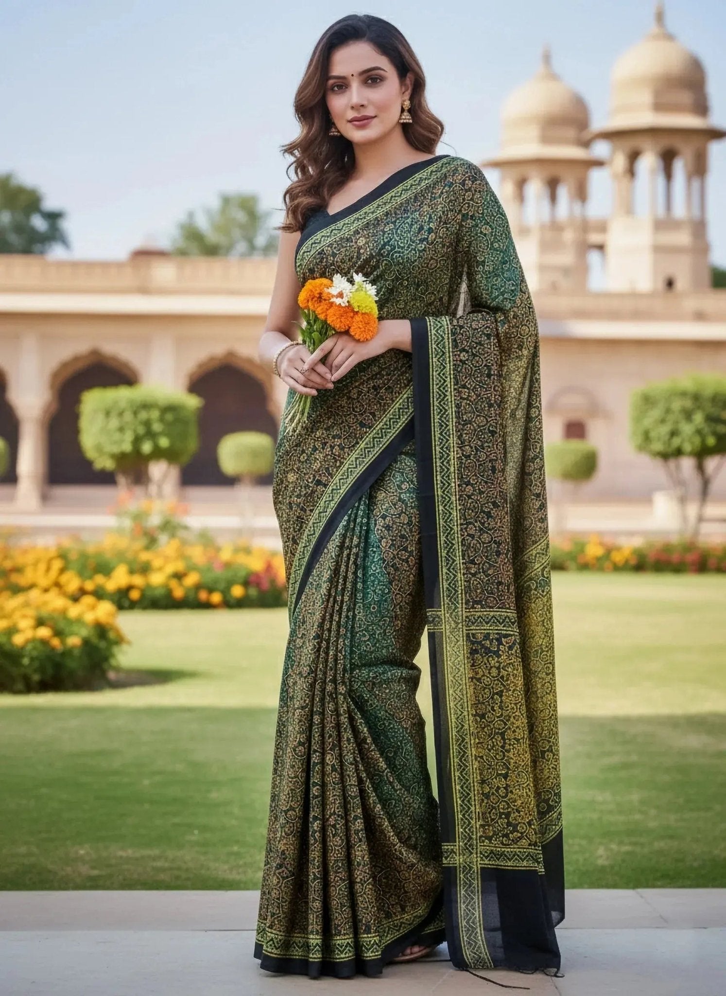 Ajrak Saree - SOL BY SMITHA