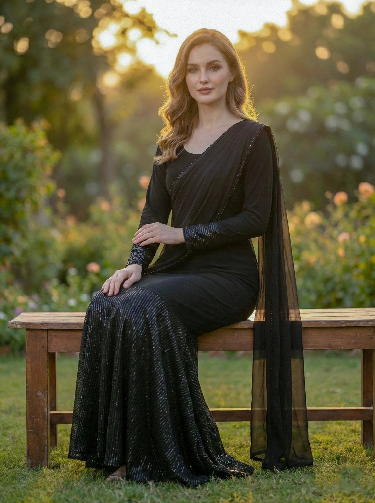 Black Gown Sare - SOL BY SMITHA