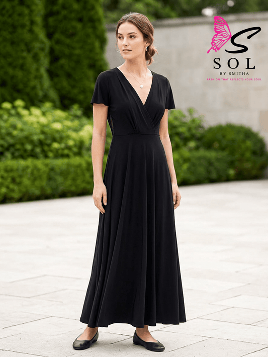 Black Long Gown for Women | Elegant Evening Wear - SOL BY SMITHA