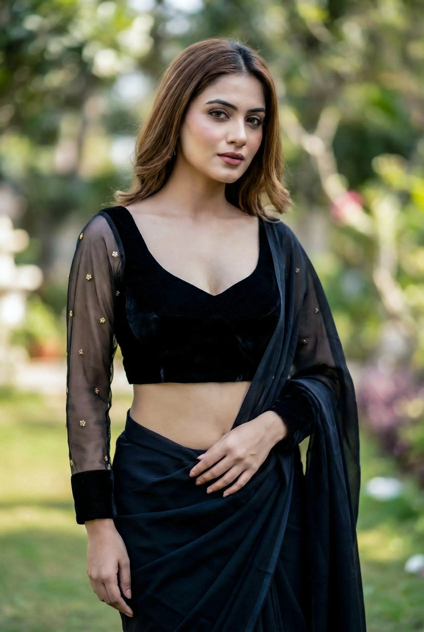 Black Net Blouse - SOL BY SMITHA