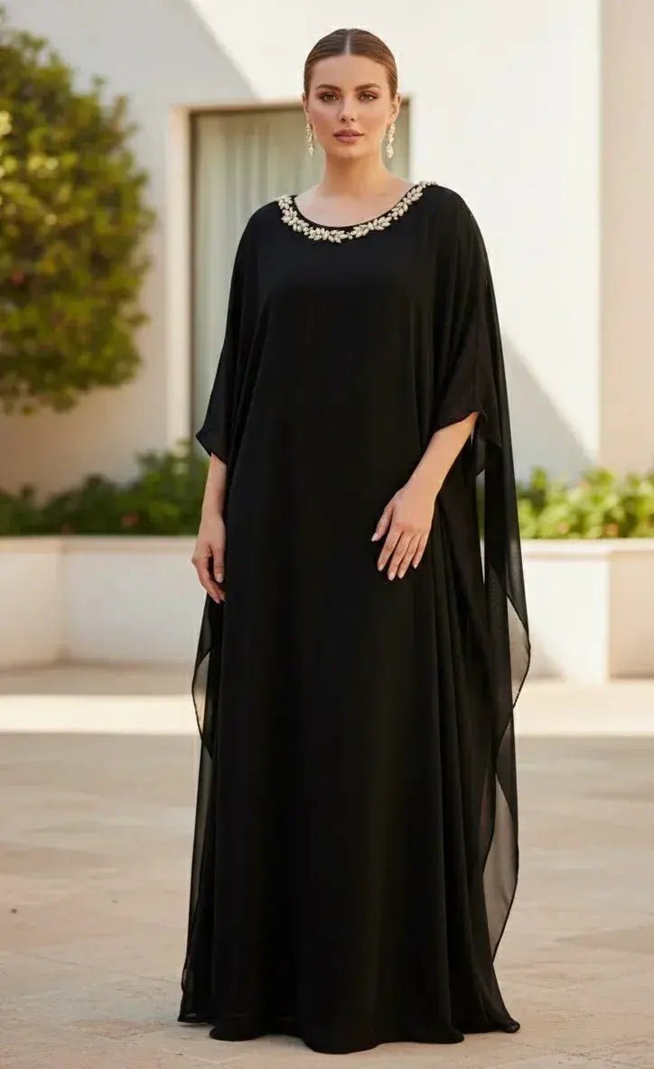 Black Plain Kaftan - SOL BY SMITHA