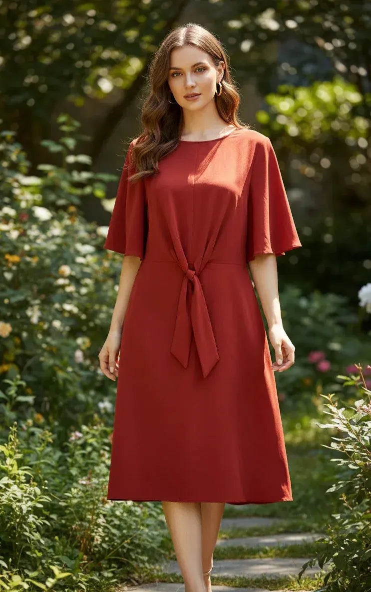 Brown Plain Frock - SOL BY SMITHA