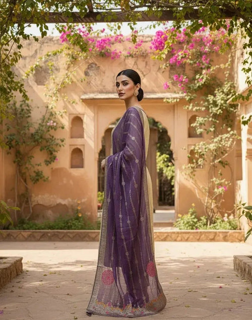 Chanderi Silk 3 - Piece Suit Set - SOL BY SMITHA