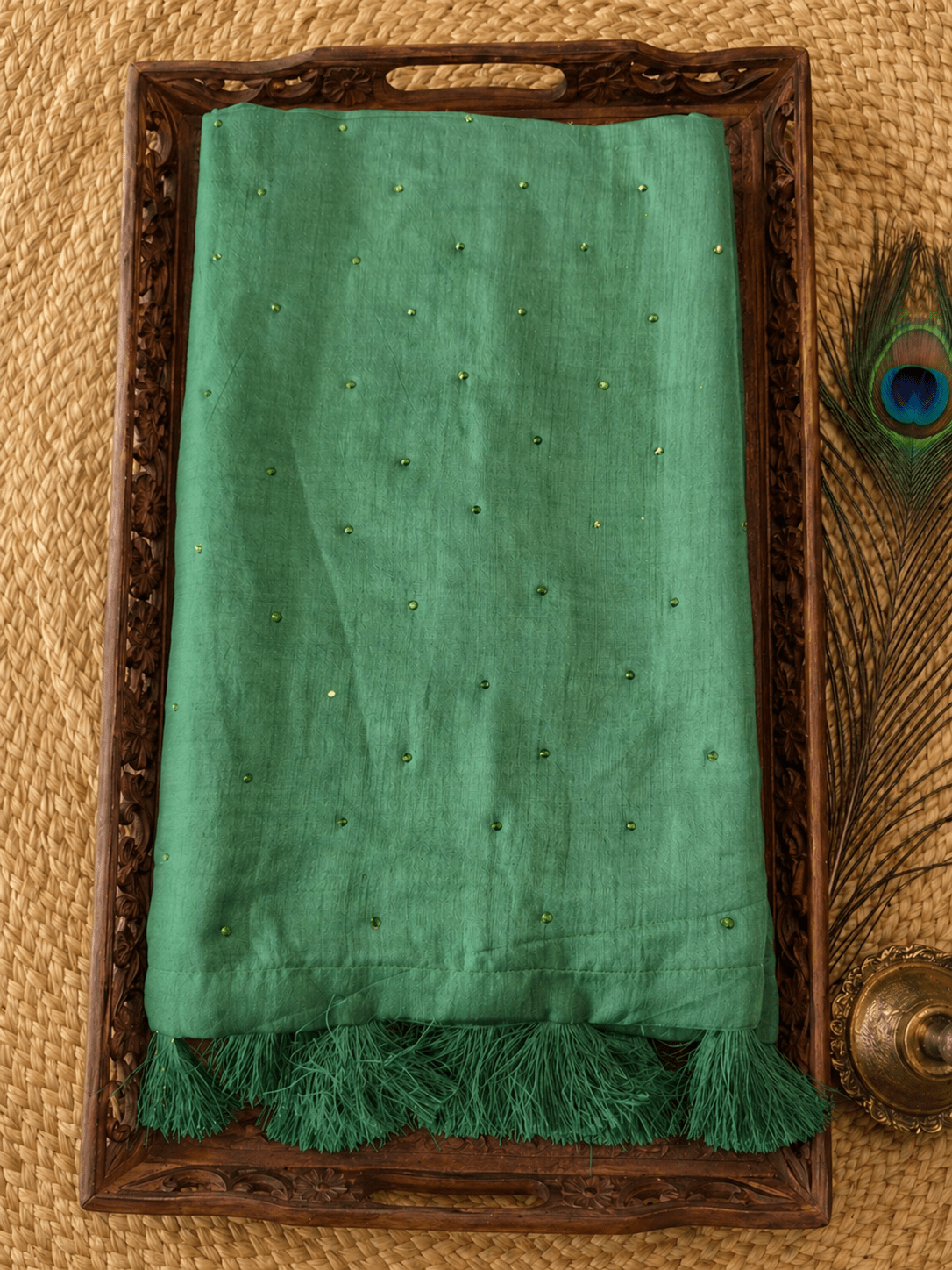 Chanderi Silk Saree with Tassel Pallu | Elegant Lightweight Saree - SOL BY SMITHA