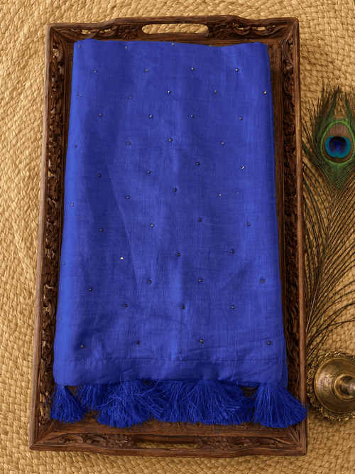 Chanderi Silk Saree with Tassel Pallu | Elegant Lightweight Saree - SOL BY SMITHA
