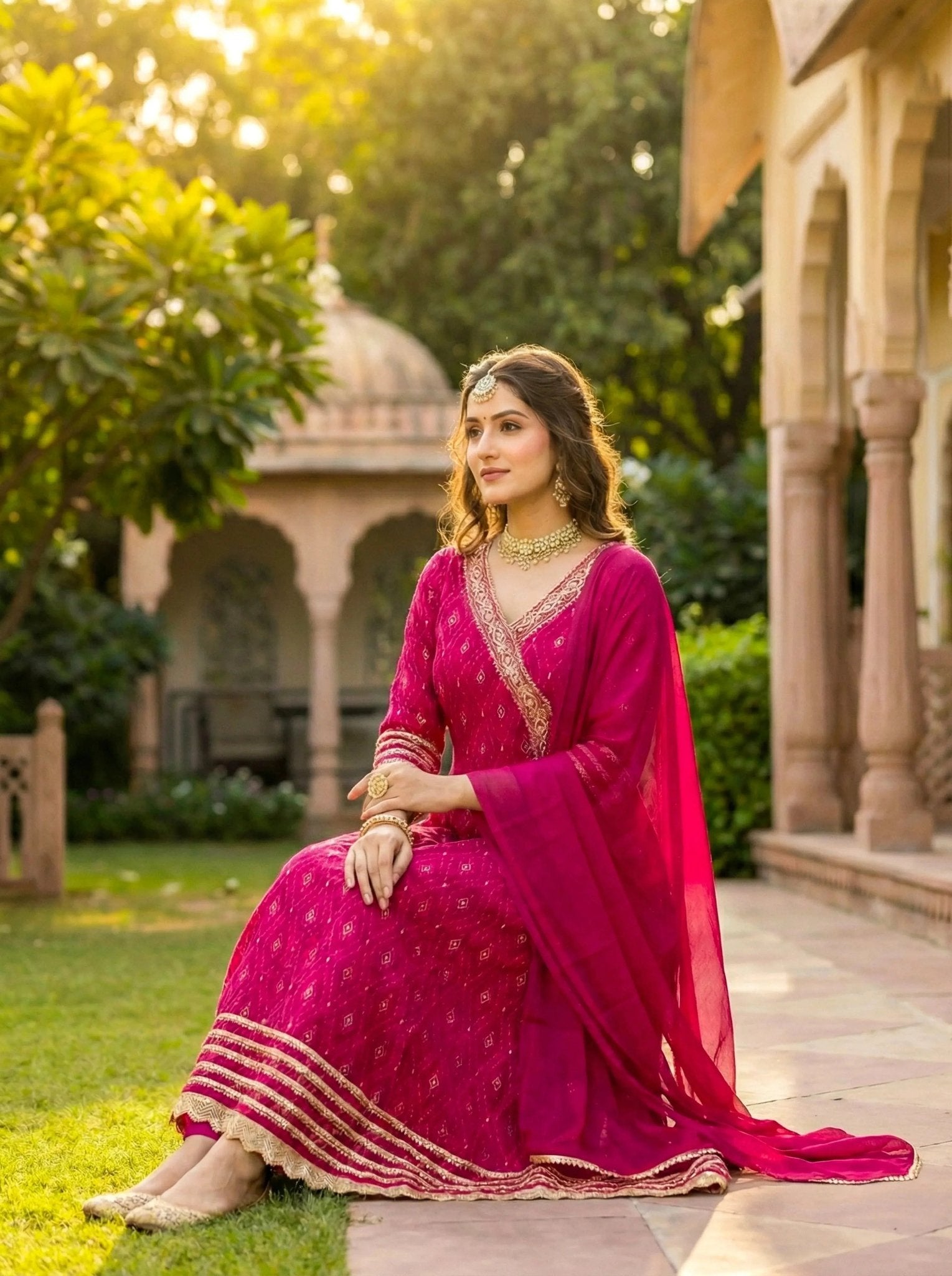 Cotton Angrakha Style 3 Piece Suit Set for Women - SOL BY SMITHA