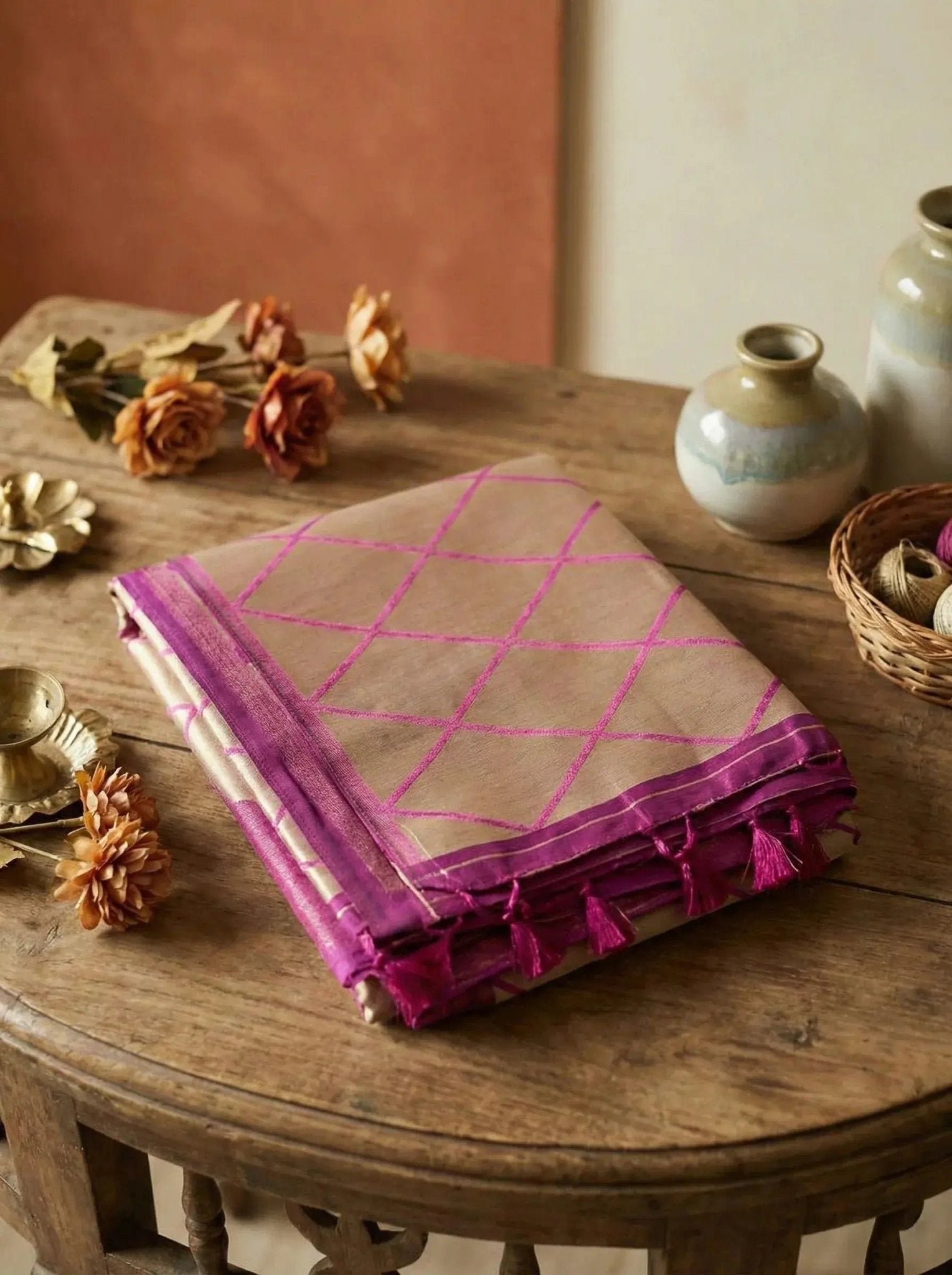 Double Side Temple Border Saree – Traditional Elegant Festive Wear - SOL BY SMITHA
