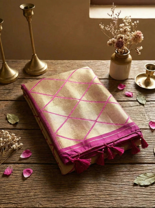 Double Side Temple Border Saree – Traditional Elegant Festive Wear - SOL BY SMITHA