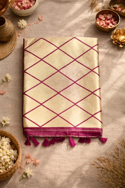Double Side Temple Border Saree – Traditional Elegant Festive Wear - SOL BY SMITHA