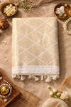 Elegant double side temple border saree by SOL BY SMITHA, showcasing traditional festive wear in vibrant fabric with intricate border details.