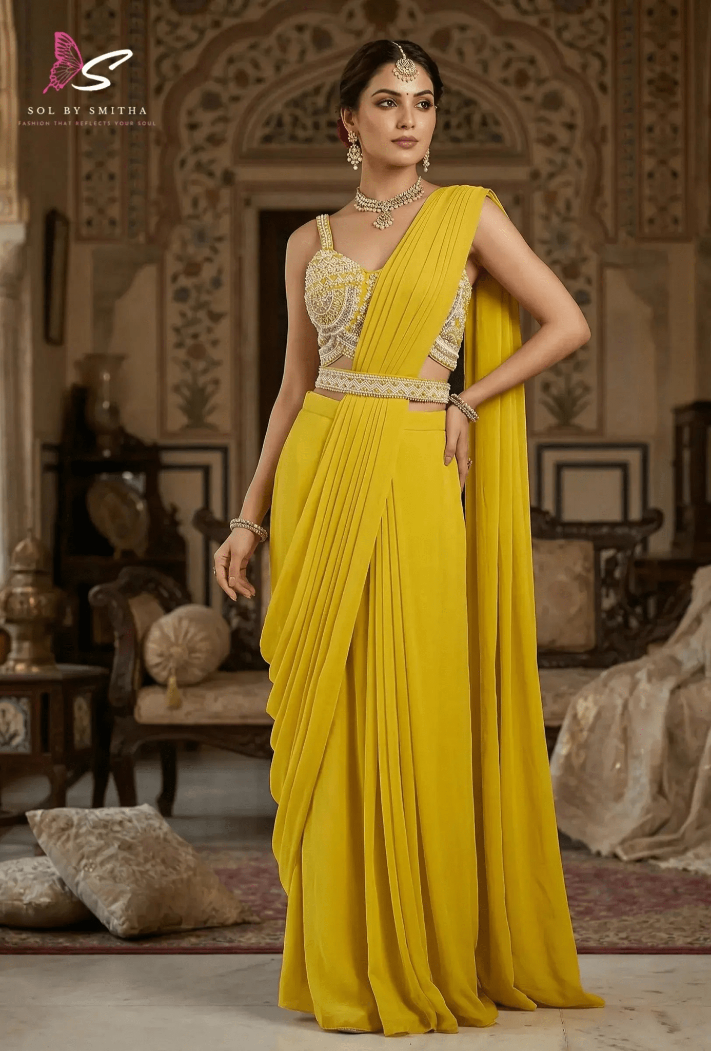 Draped Saree Gown - SOL BY SMITHA