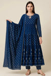 Elegant Full - Flared Cotton Anarkali 3 - Piece Set - SOL BY SMITHA