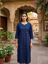 Elegant Navy Blue Kurti for Women with Embroidery | Daily Wear - SOL BY SMITHA