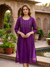 Elegant Purple Kurti for Women with Embroidery - SOL BY SMITHA