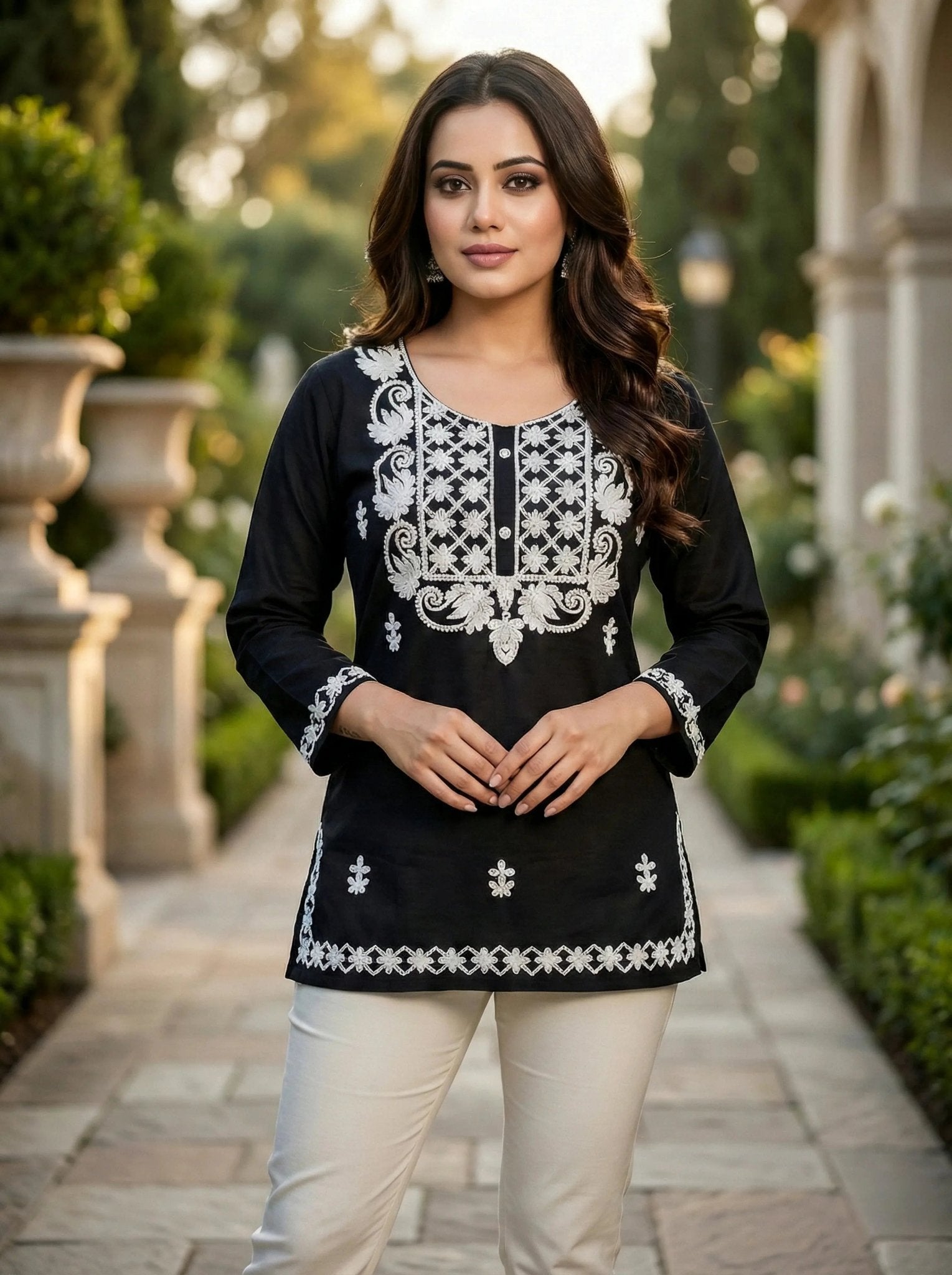Embroidered Cotton Kurti – Comfortable Everyday Style - SOL BY SMITHA