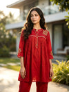 Embroidered Short Kurta Coord Set with Straight Pants - SOL BY SMITHA