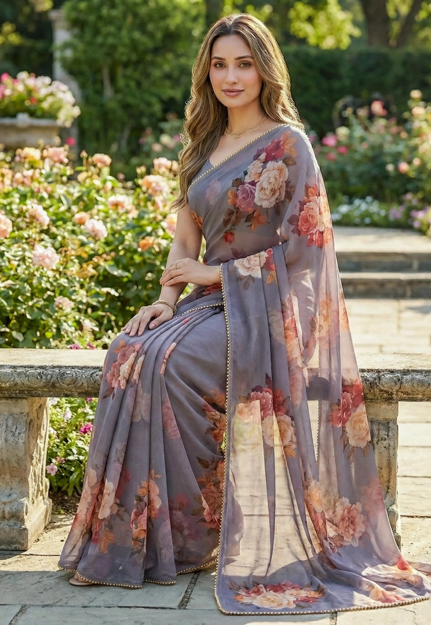 Floral print saree - SOL BY SMITHA