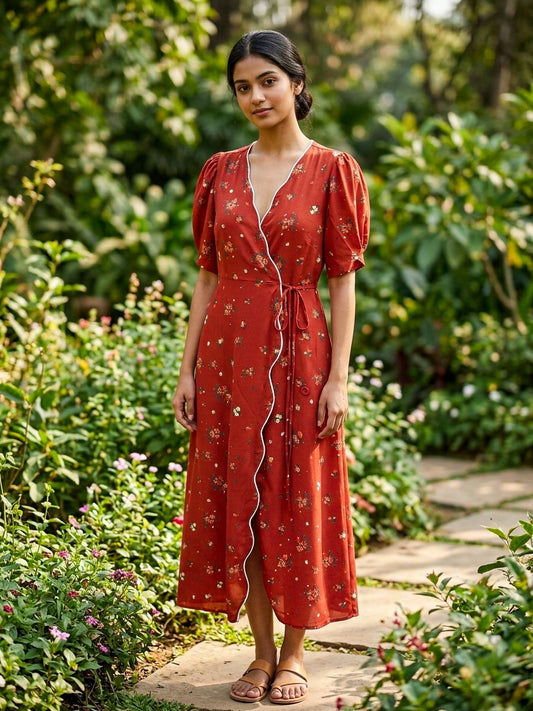 Floral Wrap Dress for Women | Elegant Casual Frock – SOL BY SMITHA - SOL BY SMITHA