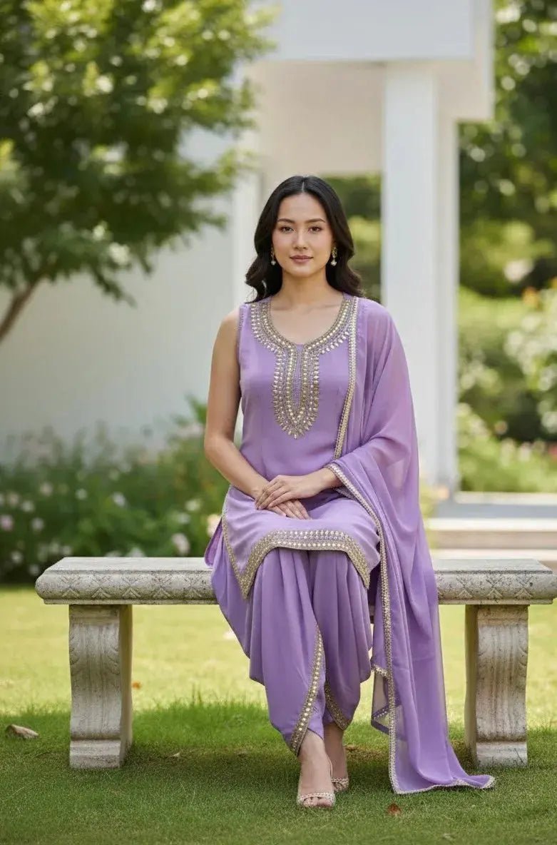 Georgette Mirror Work Dress - SOL BY SMITHA