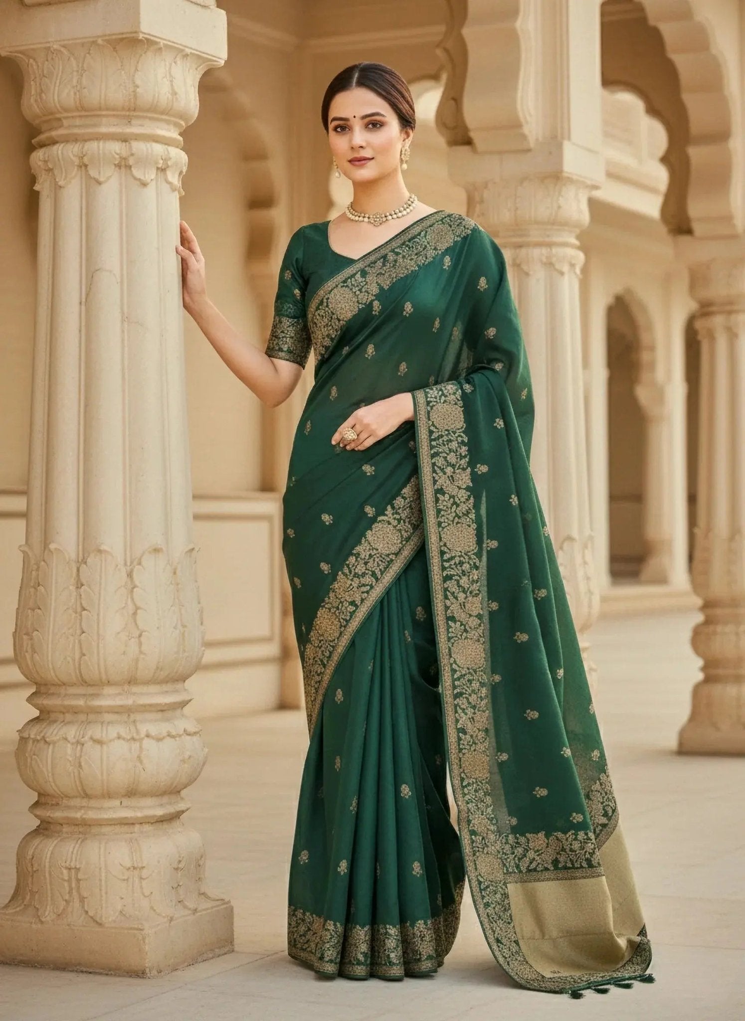 Golden Print Saree - SOL BY SMITHA