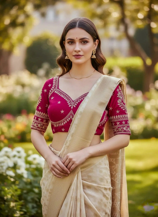 Golden work Blouse - SOL BY SMITHA