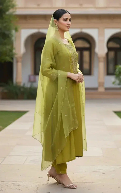 Green Churidar Set - SOL BY SMITHA