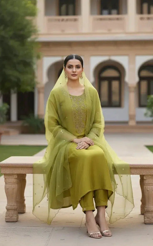 Green Churidar Set - SOL BY SMITHA