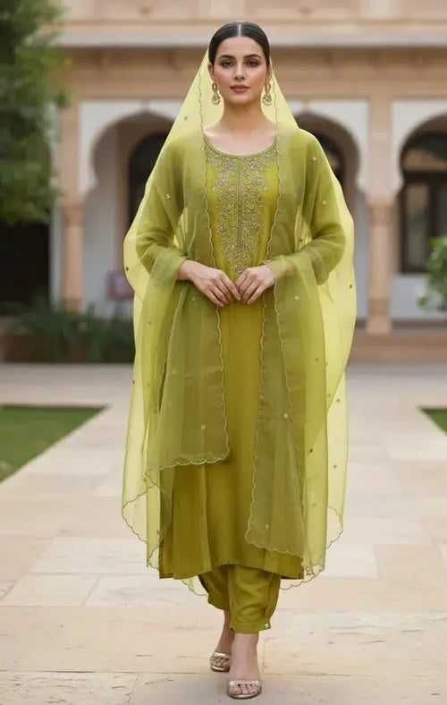 Green Churidar Set - SOL BY SMITHA