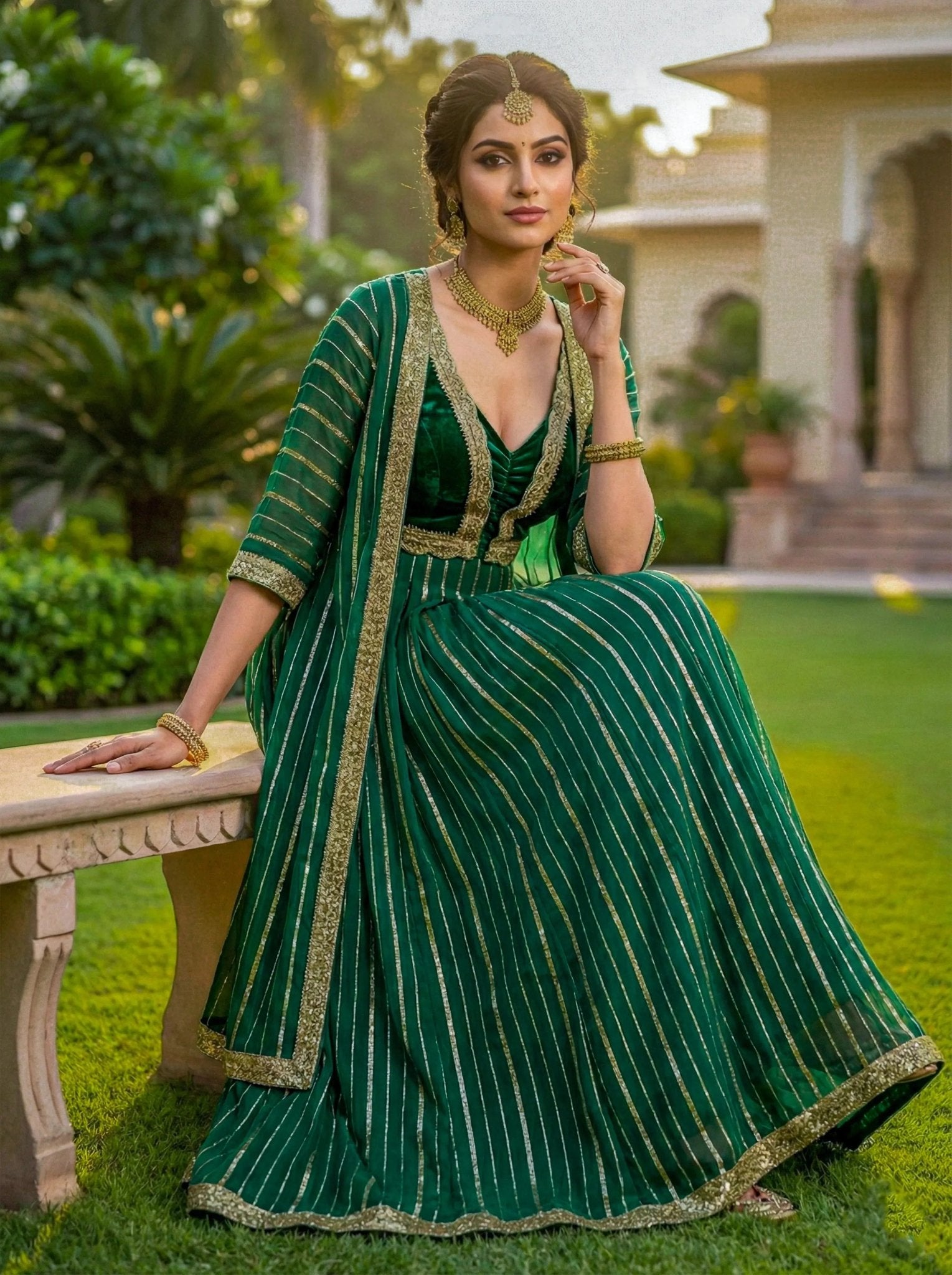 Green Lehanga - SOL BY SMITHA