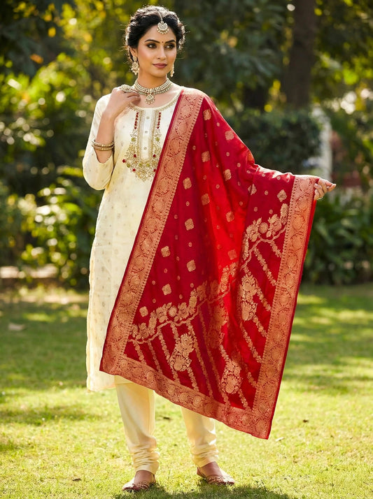 Hand Worked Brocade 3 Piece Suit with Banarasi Dupatta - SOL BY SMITHA