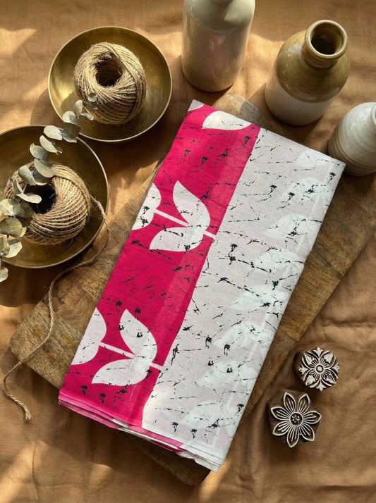 Jaipur cotton hand printed saree - SOL BY SMITHA