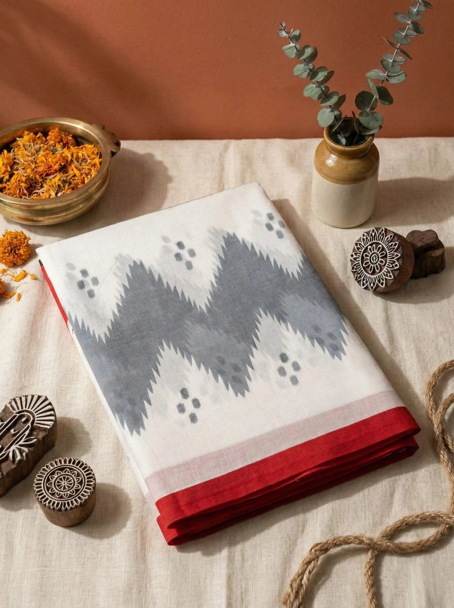 Jaipur cotton multi color hand printed saree - SOL BY SMITHA