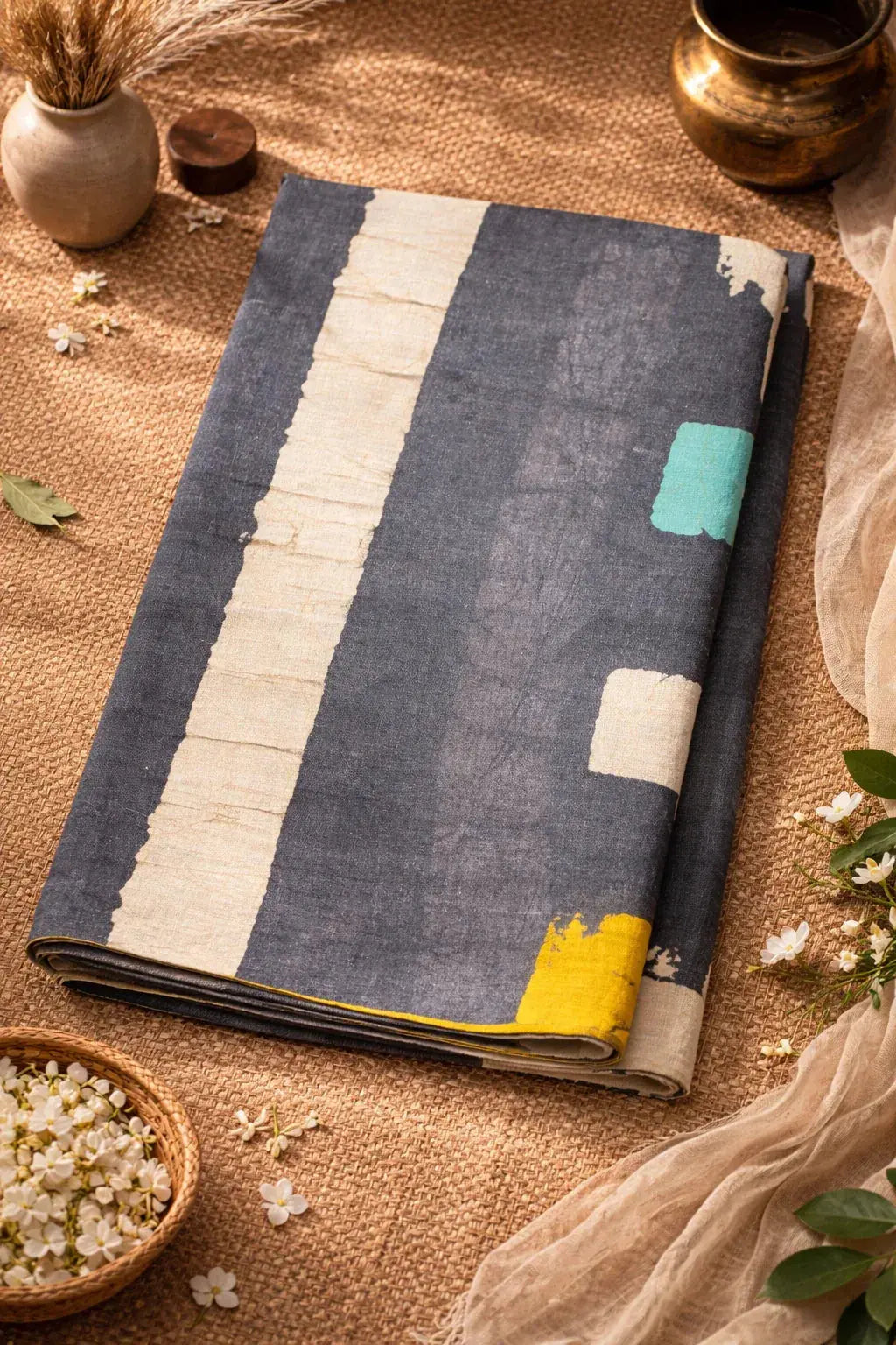 Jaipur cotton multi hand printed saree - SOL BY SMITHA