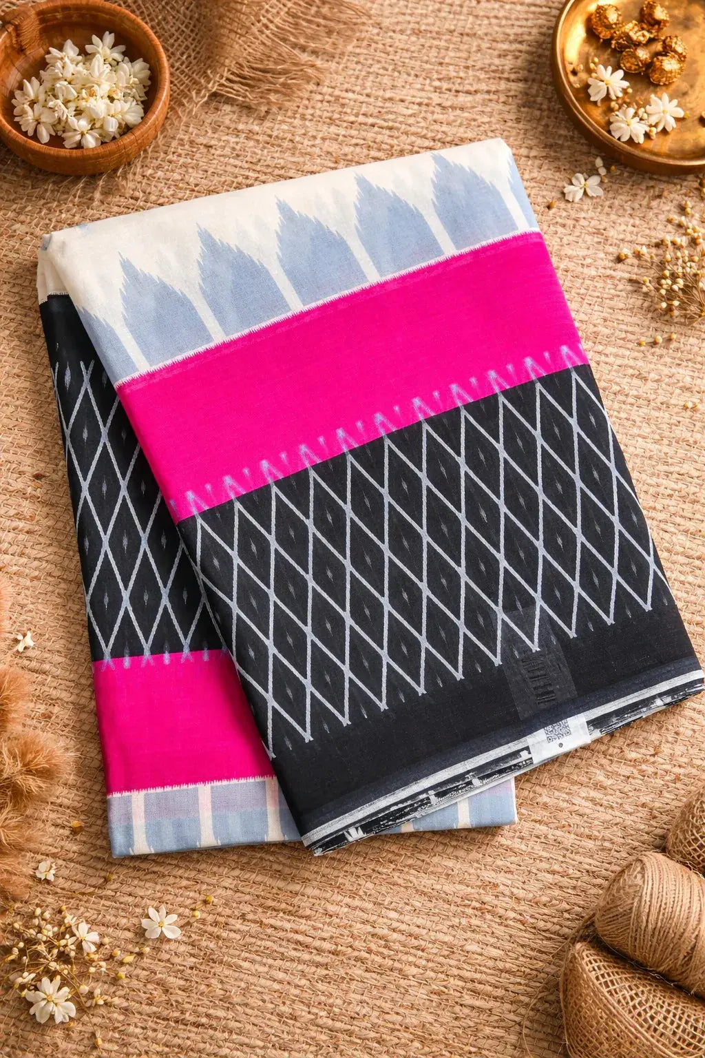 Jaipur cotton with zig zag print saree - SOL BY SMITHA