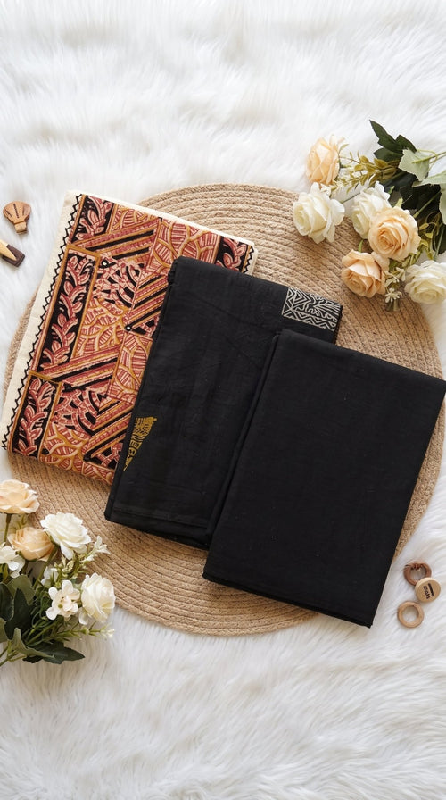 Unstitched Kalamkari Yoke Suit by SOL BY SMITHA featuring intricate hand-painted traditional fabric and vibrant design.