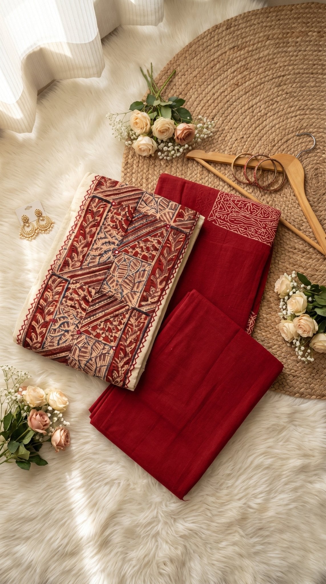 Kalamkari yoke unstitch suit by SOL BY SMITHA featuring intricate hand-painted traditional fabric and detailed yoke design.