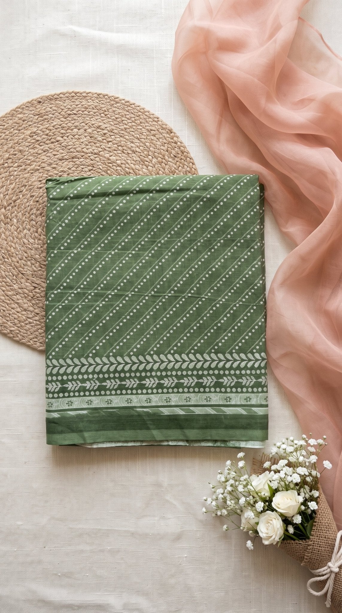 Khadi cotton unstitch suit by SOL BY SMITHA, featuring traditional fabric and intricate design details.
