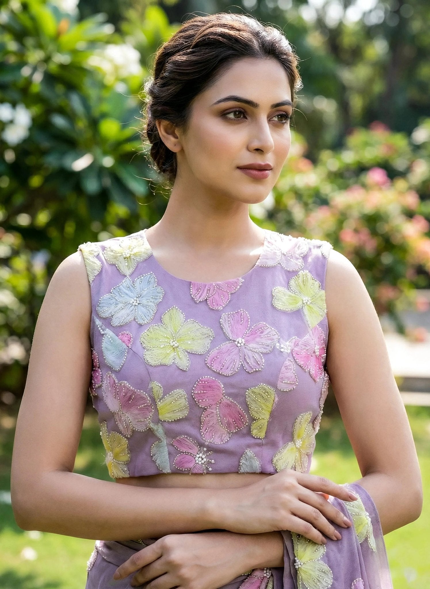 Lavender Floral Blouse - SOL BY SMITHA