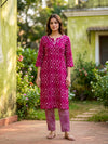 Magenta Printed Cotton Blend 2 - Piece Kurta Set | Women’s Everyday Ethnic Wear - SOL BY SMITHA