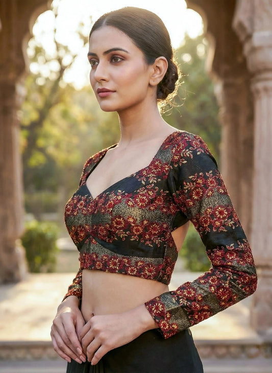Maroon Heavy Embroidery Blouse - SOL BY SMITHA