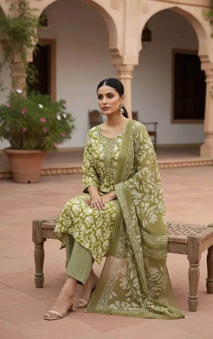 Mint Elegance Bead Work Salwar Set - SOL BY SMITHA