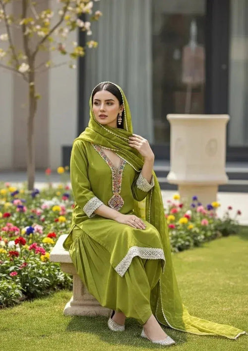 Multicolor Neckline 3 Piece Set - SOL BY SMITHA